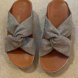 FitFlop Twiss Crystal Slide Sandals - Size 7